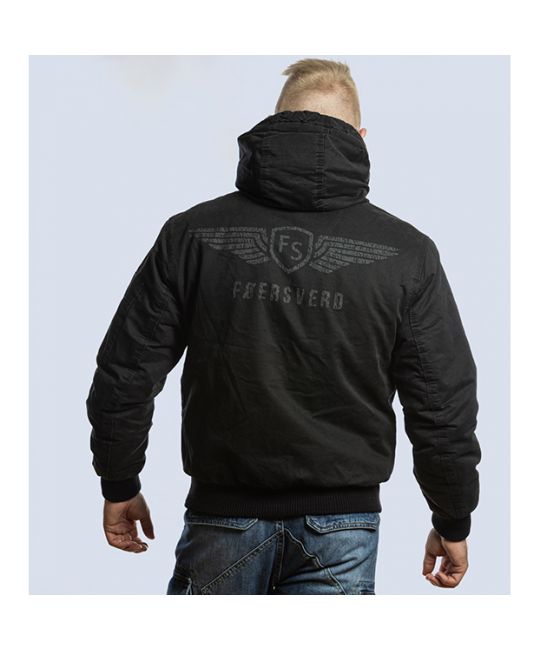  Мужская хлопковая куртка с капюшоном Adler черная Foersverd, фото 4 