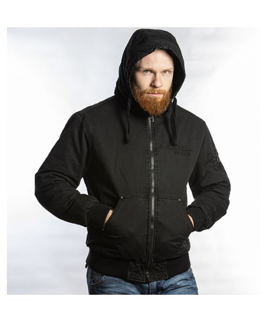  Мужская хлопковая куртка с капюшоном Adler черная Foersverd, фото 9 