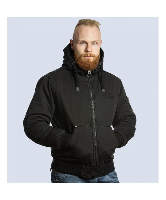  Мужская хлопковая куртка с капюшоном Adler черная Foersverd, фото 2 